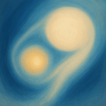 טיפול רגשי – דימוי מופשט של קשר טיפולי מחזק בין אור גדול לאור קטן